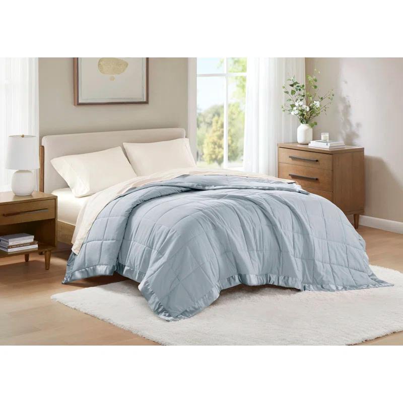 Madison Park Lightweight Down Alternative Blanket with Satin Trim