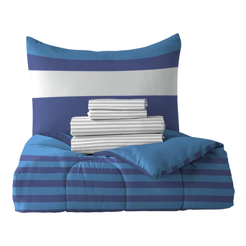 Dream Factory Dream Factory Rugby Stripe 5 Piece Comforter Set