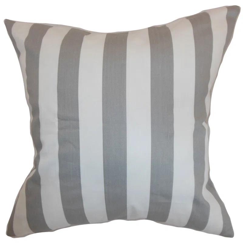 Striped Cotton Throw Pillow