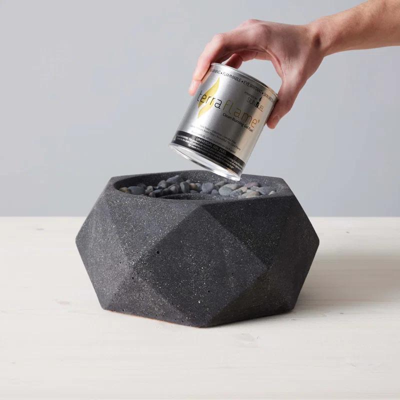 TerraFlame TerraFlame Geo Concrete Table Top Gel Fuel Fire Bowl - Indoor and Outdoor Use