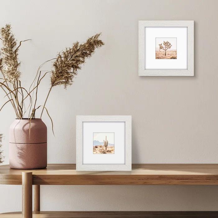 Americanflat Americanflat Picture Frame - Frame with Mat - Wide Molding - Shatter-Resistant Glass