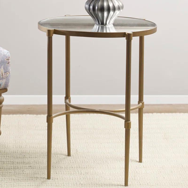 Martha Stewart Martha Stewart Lia Mirrored Top Oval Accent Table