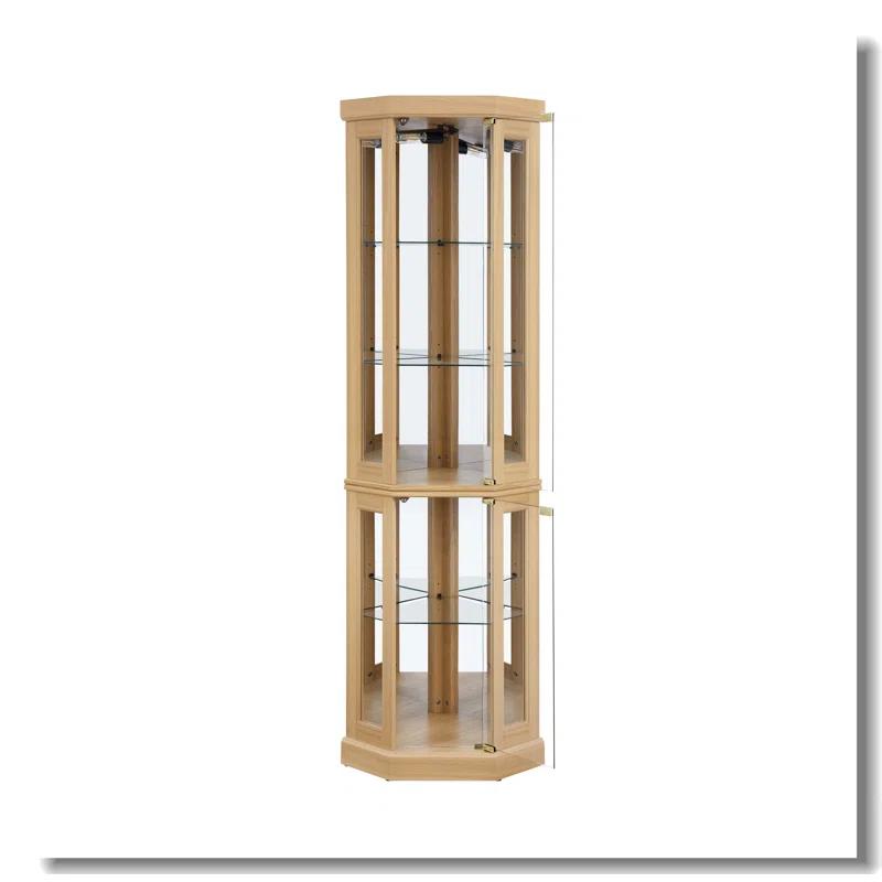 hernansofa Corner Lighted Curio Cabinet Corner Glass Cabinet Lighted Curio Cabinet Corner Display Case