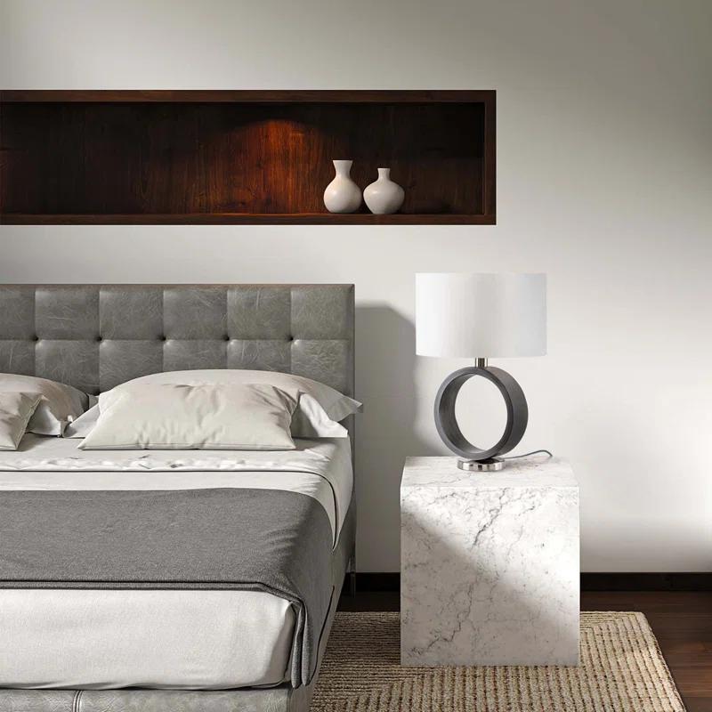 Nova of California Tracey Ring Table Lamp - 29″, Charcoal Gray, Brushed Nickel, On/Off Switch & Reviews | Wayfair