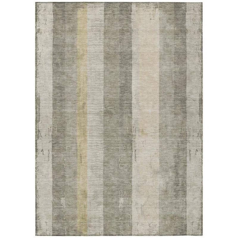 Machine Washable Indoor/Outdoor Cinead ACN1689 Taupe Rug