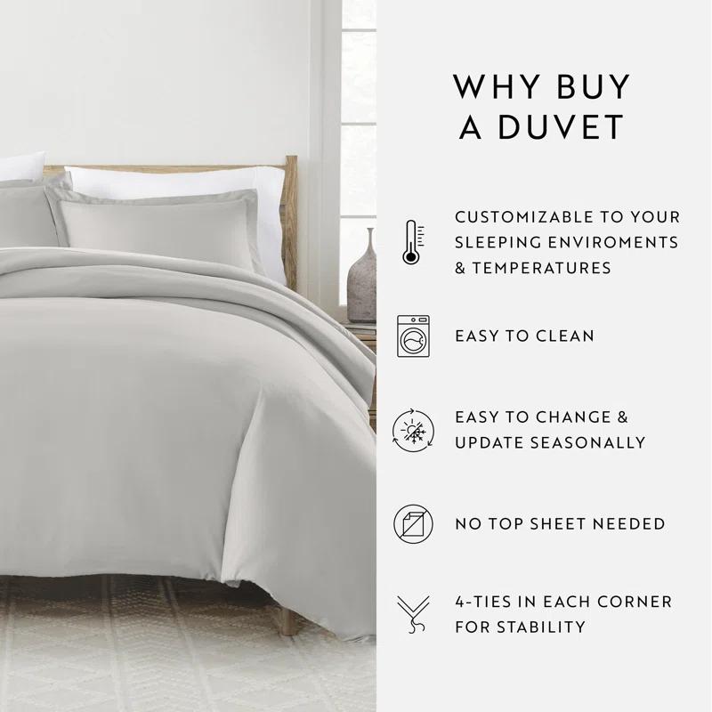 IEnjoy Home Super Soft Double Brushed Duvet Cover Set