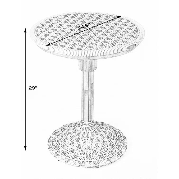 Butler Specialty Tenor Rattan Bistro Table In White And Black