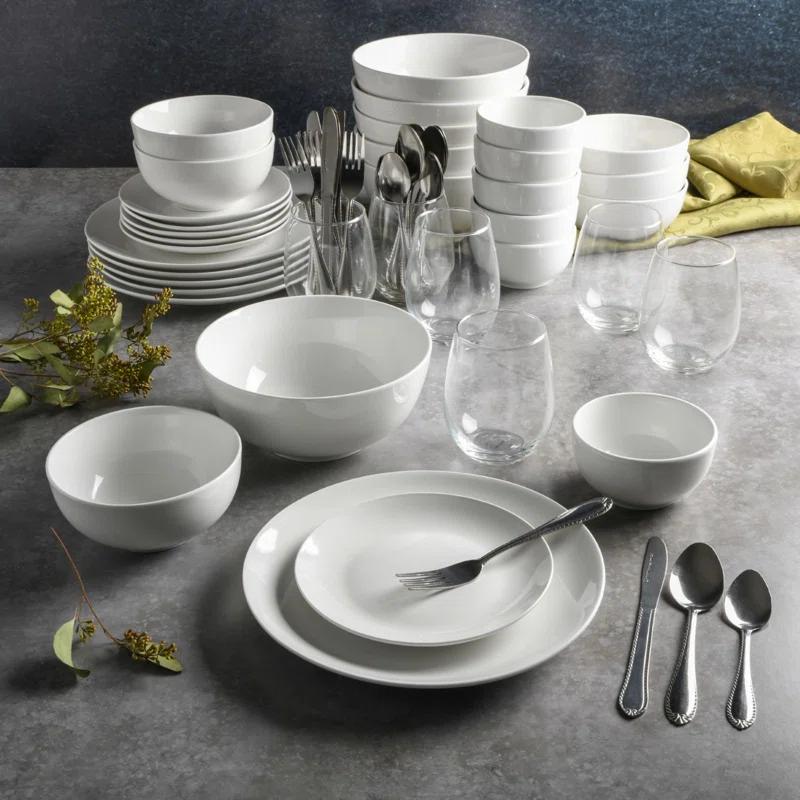 Gibson Home Gibson Home All U Need 60 Piece Plates Bowls Glassware Forks Spoons and Knives Dinnerware Set for 6