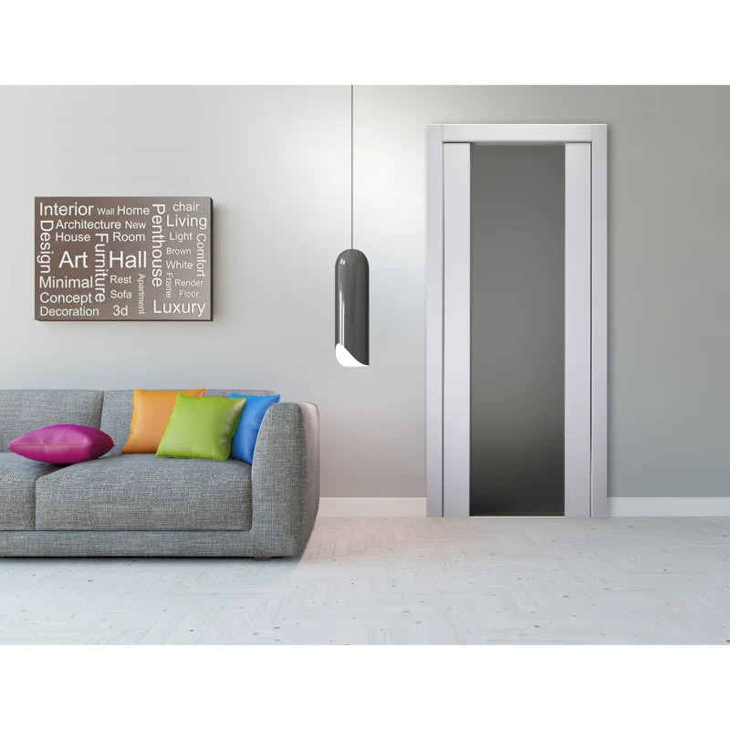 Belldinni Smart Pro H3G Paneled Manufactured Wood and Glass Prefinished Standard Door Slab