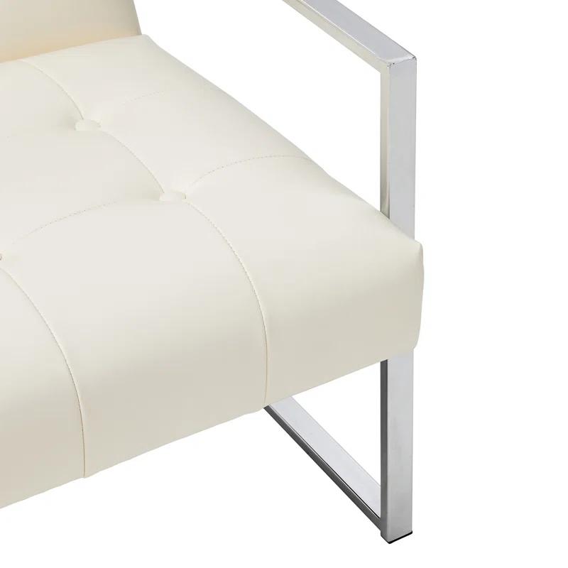 Siebo 30'' Wide Tufted Cream Armchair