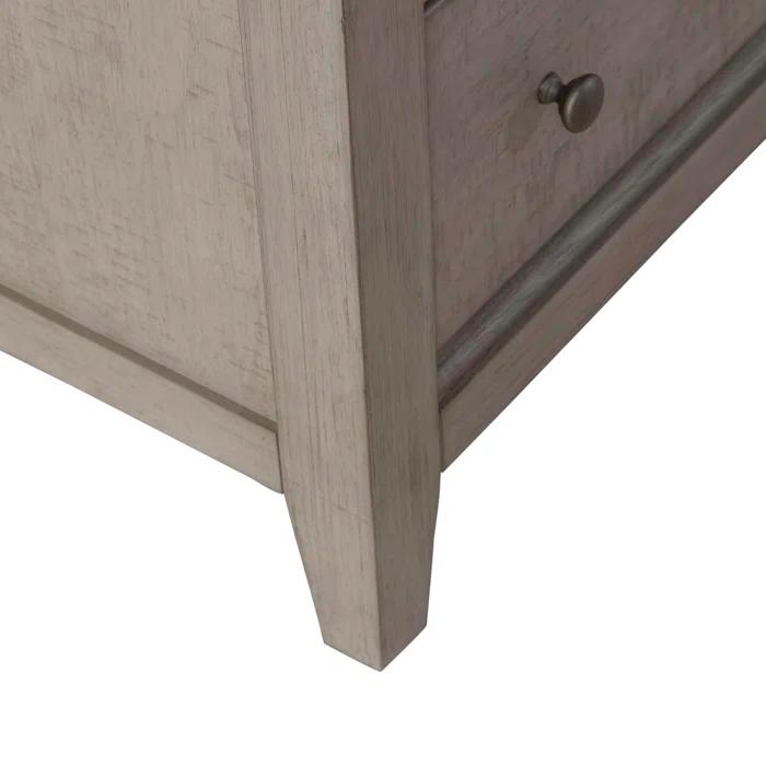 Dynoson Ivy Hollow 3 Drawer Bedside Night Stand With Charging Station