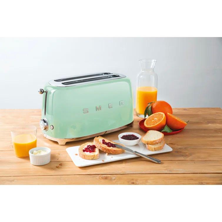SMEG Pastel Green 4-Slice Long Slot Retro Toaster
