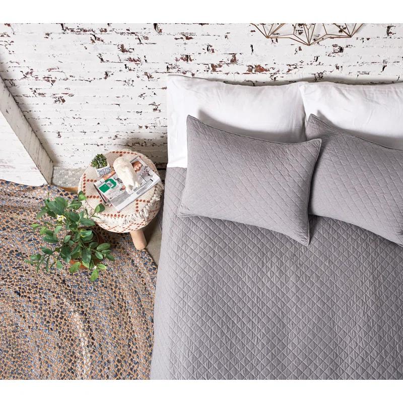Jersey Lidio Gray Cotton Modern & Contemporary Reversible Quilt