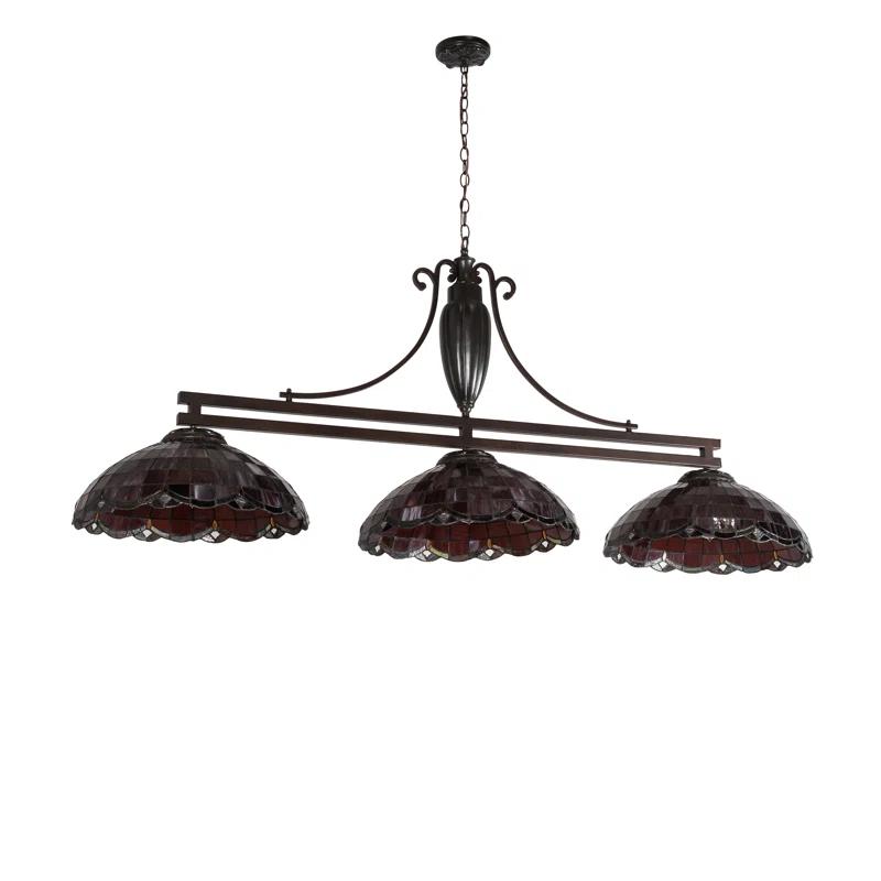 Meyda Lighting Meyda Tiffany & Stained Glass 3 - Light Mahogany Bronze Pool Table Lights Pendant