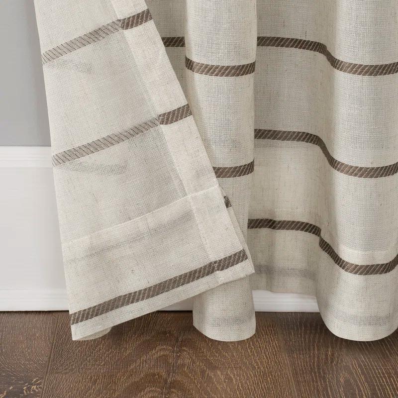 Clean Window Clean Window Aso Twill Stripe Anti-Dust Linen Blend Sheer Curtain Panel