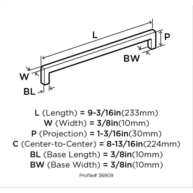 Amerock Monument 6-5/16 inch (160mm) Center-to-Center Oil-Rubbed Bronze Cabinet Pull