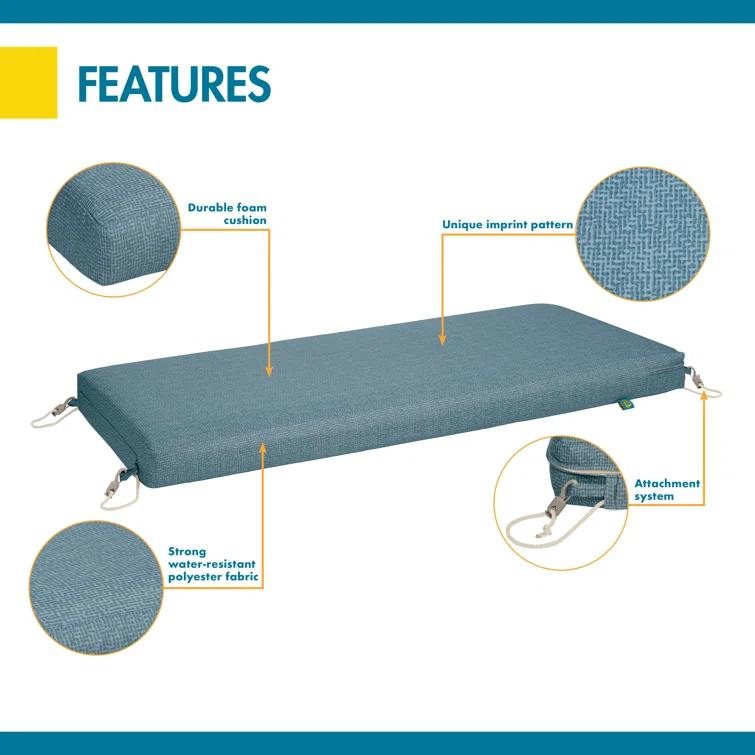 Duck Covers DUCKCOVERS All-Weather Outdoor Bench Cushion