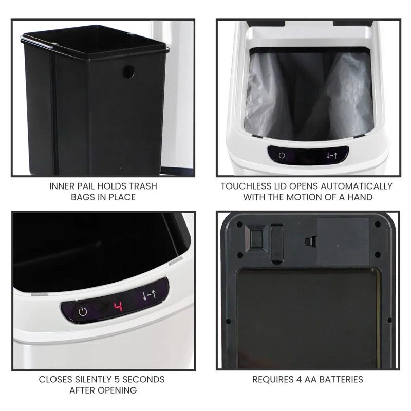 Hanover Steel Motion Sensor Waste Basket - 3.2 Gallons