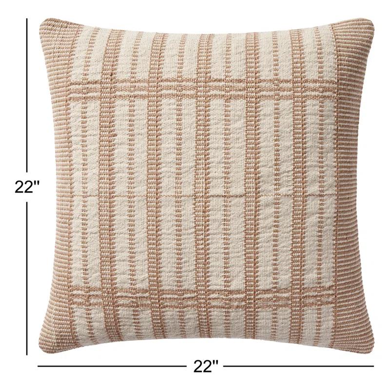 Marion Pillow by Magnolia Home by Joanna Gaines X Loloi - Gold and Beige / Polyester