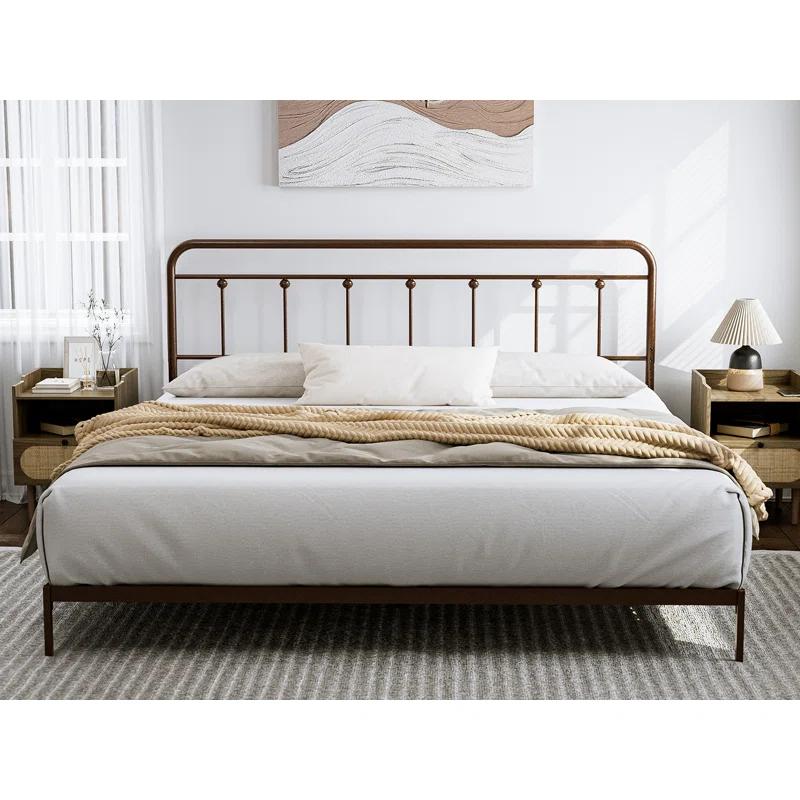 August Grove® August Grove® Metal Headboard - Adjustable Height - Farmhouse Victorian Style