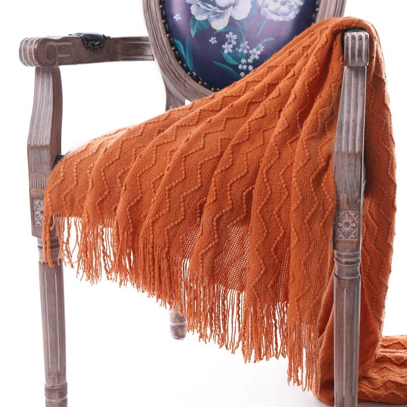 Battilo Home Throw Blanket for Couch, Textured Soft Throw Blankets, Decorative Knitted Blanket for Home Living Room Decor, 50"x60"