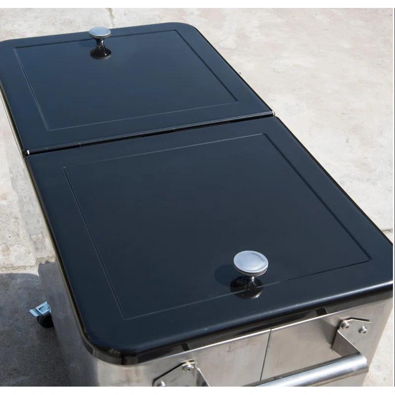 IRHOMA Outsunny 80 QT Rolling Cooling Bins Ice Chest on Wheels Outdoor Stand Up Drink Cooler Cart for Party