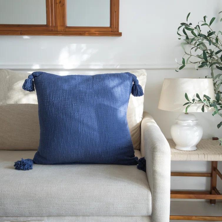 Rajani Home Finn Tassels Cotton Throw Pillow