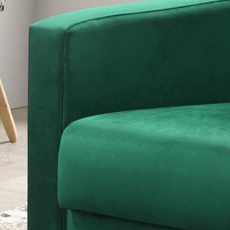 Ebern Designs Velvet Upholstered Accent Armchair With Tufting
