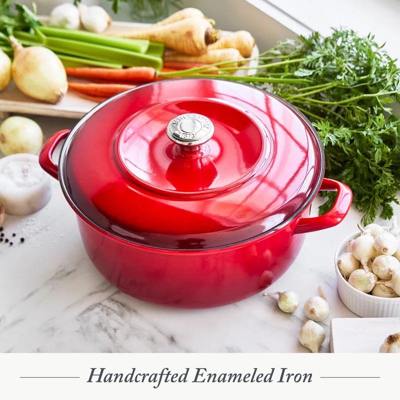 Merten and Storck Merten And Storck 7 Quarts Non-Stick Enameled Cast Iron Round Dutch Oven