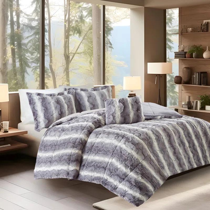 Madison Park Zuri Faux Fur Comforter Set & Reviews | Wayfair