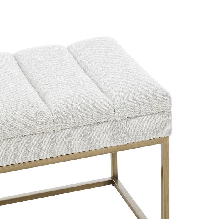 Everly Quinn Georgenia Boucle Upholstered Bench