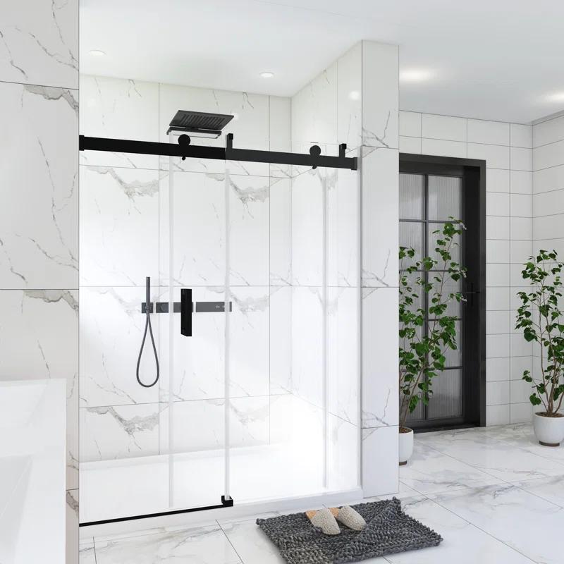 72'' - W x 76'' H Door Frameless Shower Door with Clear Glass