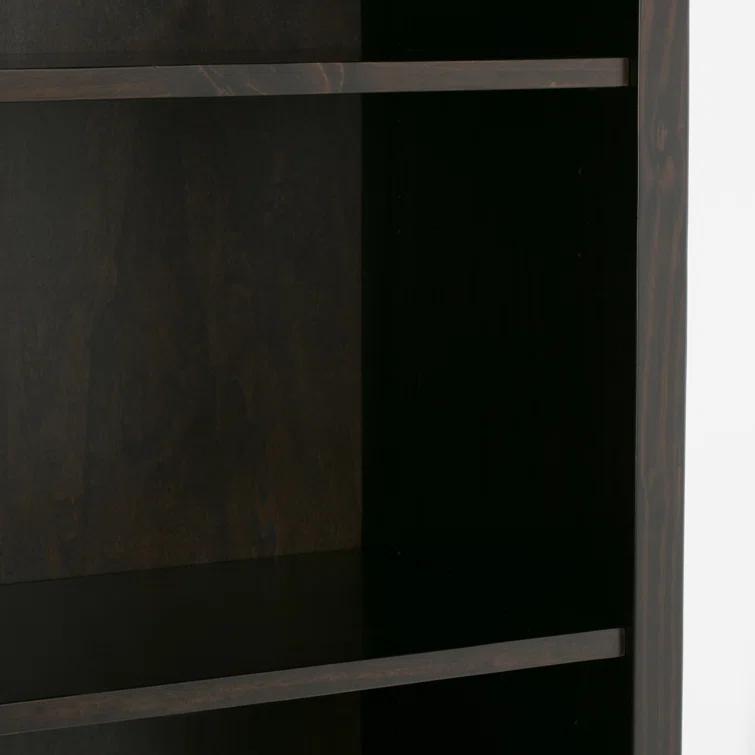 Simpli Home Amherst 30"W Solid Wood 5 Shelf Bookcase with Adjustable Shelves