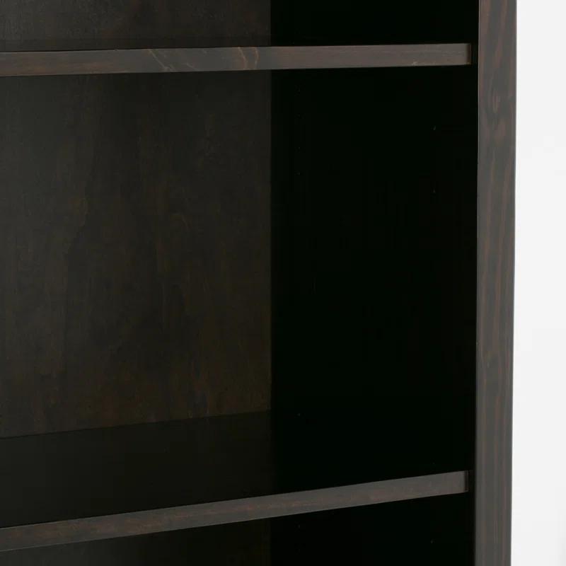 Simpli Home Amherst 30"W Solid Wood 5 Shelf Bookcase with Adjustable Shelves