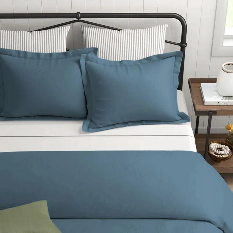 Swift Home Super Soft Crinkle Washed Microfiber Duvet Cover Set