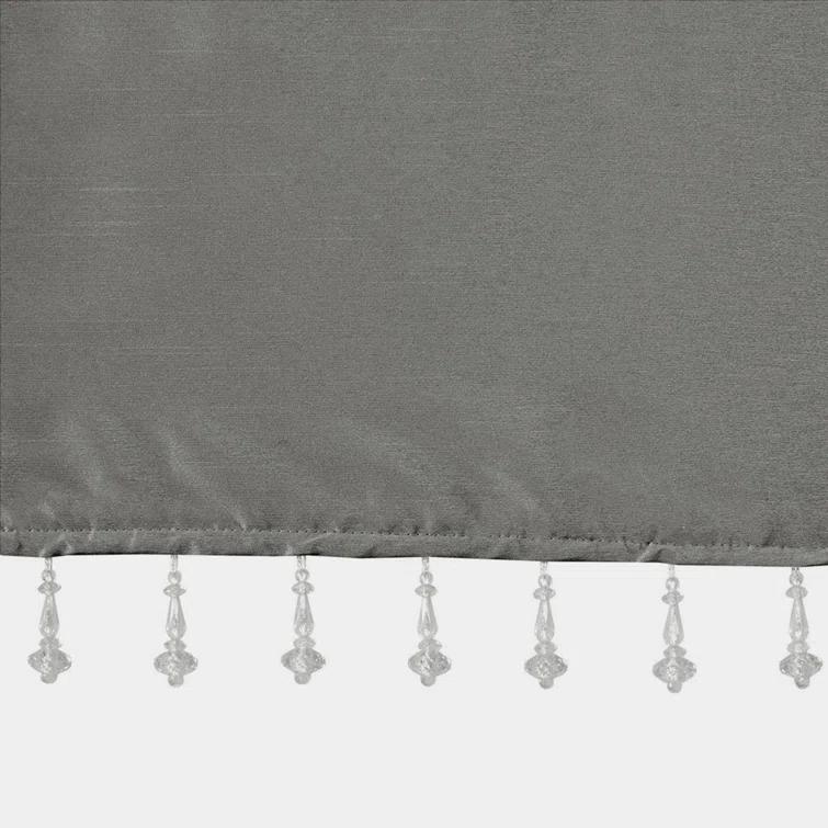 Madison Park Emilia Lightweight Faux Silk Single Valance with Beads