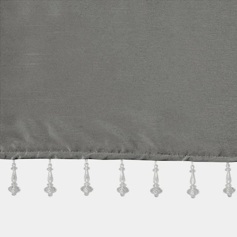 Madison Park Emilia Lightweight Faux Silk Single Valance with Beads