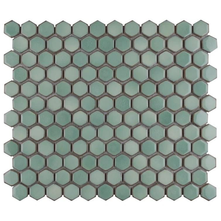 Merola Tile Hudson 1" Hex 11-7/8 " x 13-1/4 " Porcelain Mosaic Floor and Wall Tile