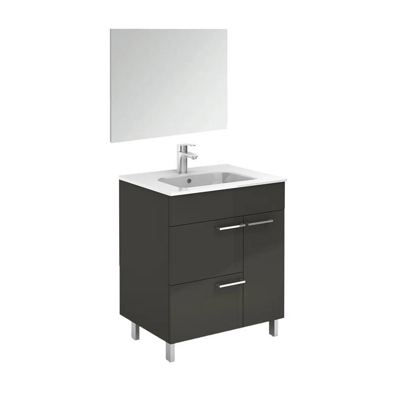 WS Bath Collections Elegance 31.5'' Single Bathroom Vanity with Ceramic Top with Mirror