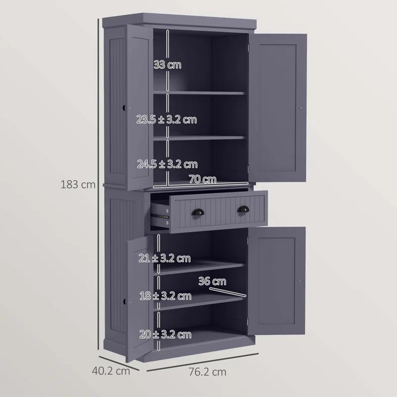 Winston Porter 72" Kitchen Pantry Cabinet Cupboard with Doors