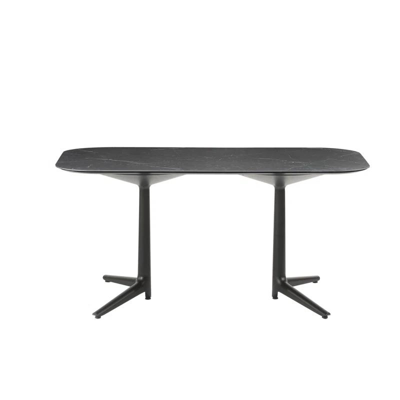 Kartell Multiplo Stone Top Metal Base Dining Table