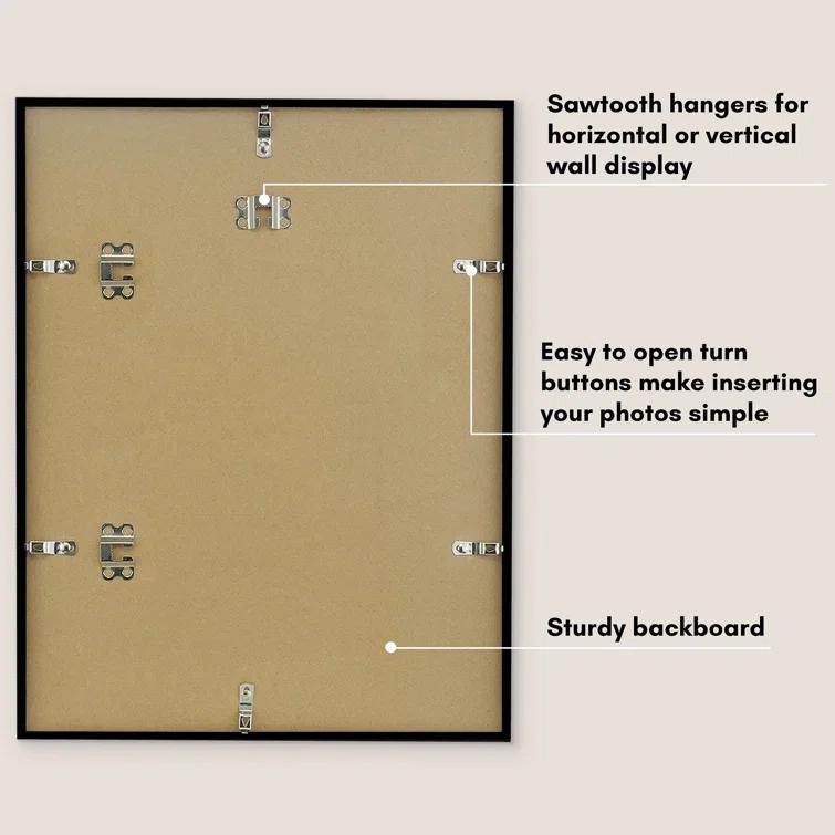 Americanflat Picture Frame with Oversized Mat - Gallery-Style Frames for Photos or Artwork - Multiple Sizes