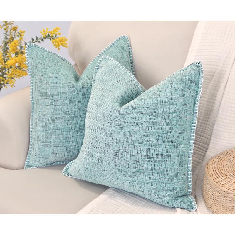 Oveesha Soft Chenille Throw Pillow Covers With Stitched Edge & Reviews | Wayfair