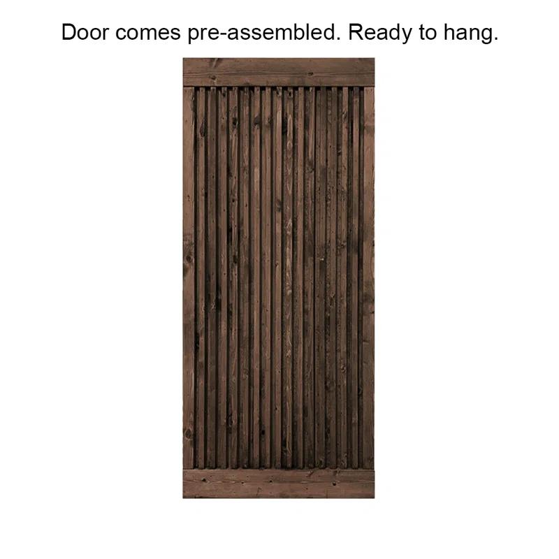 Calhome 84'' Solid Wood Paneled without Installation Hardware Kit Barn Door