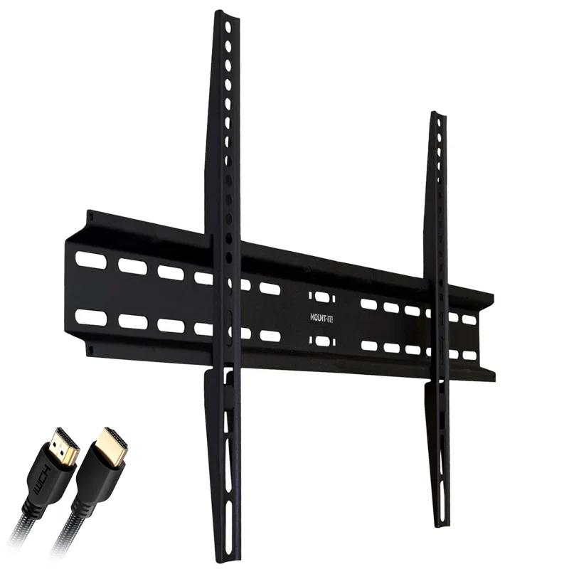 Mount-it Black Fixed Wall Mount for Holds up to 77 lbs