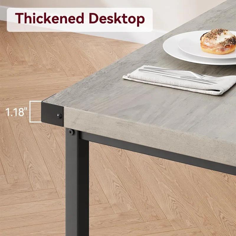 Dining Table Set For 4, Kitchen Table With 2 Metal Wood Benches