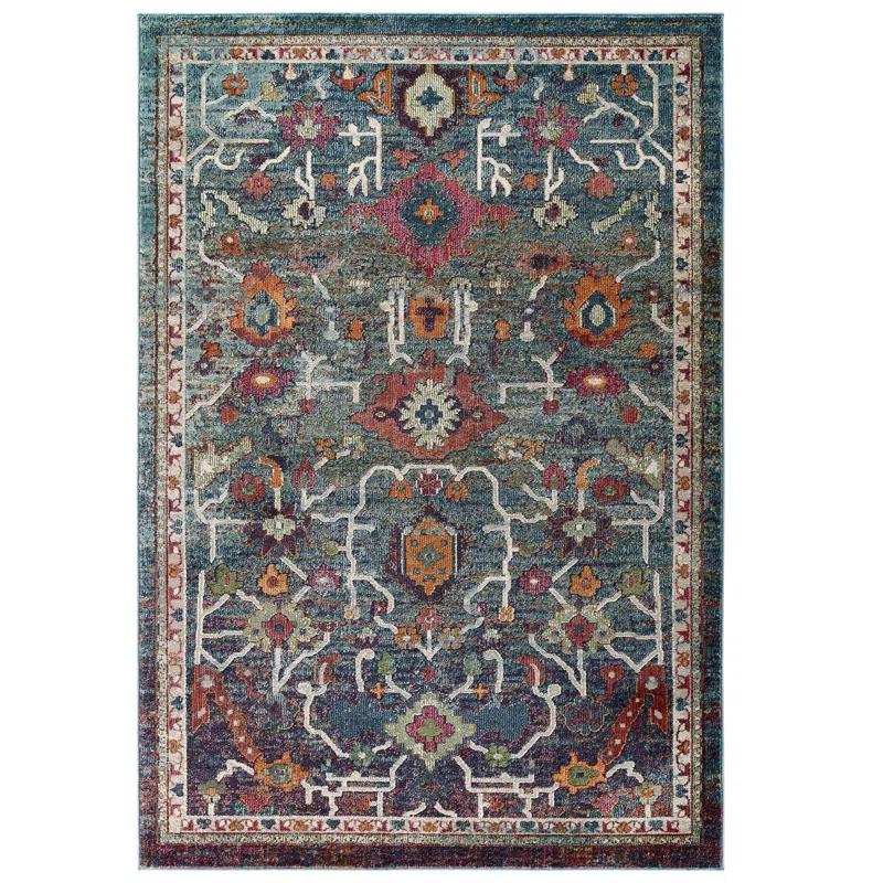 Modway Modway Porch & Den Lanham Distressed Floral Area Rug