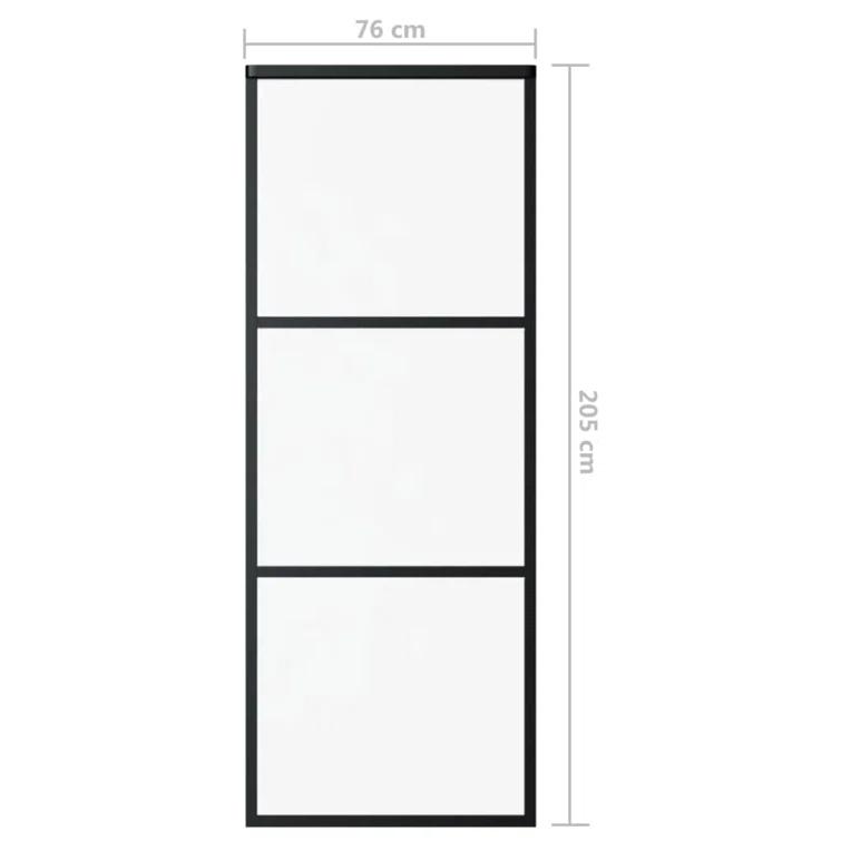VidaXL 80.7'' Glass without Installation Hardware Kit Barn Door