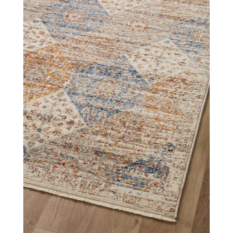 Loloi Rugs Sorrento Oriental Machine Made Power Loom Polyester Area Rug in Ivory