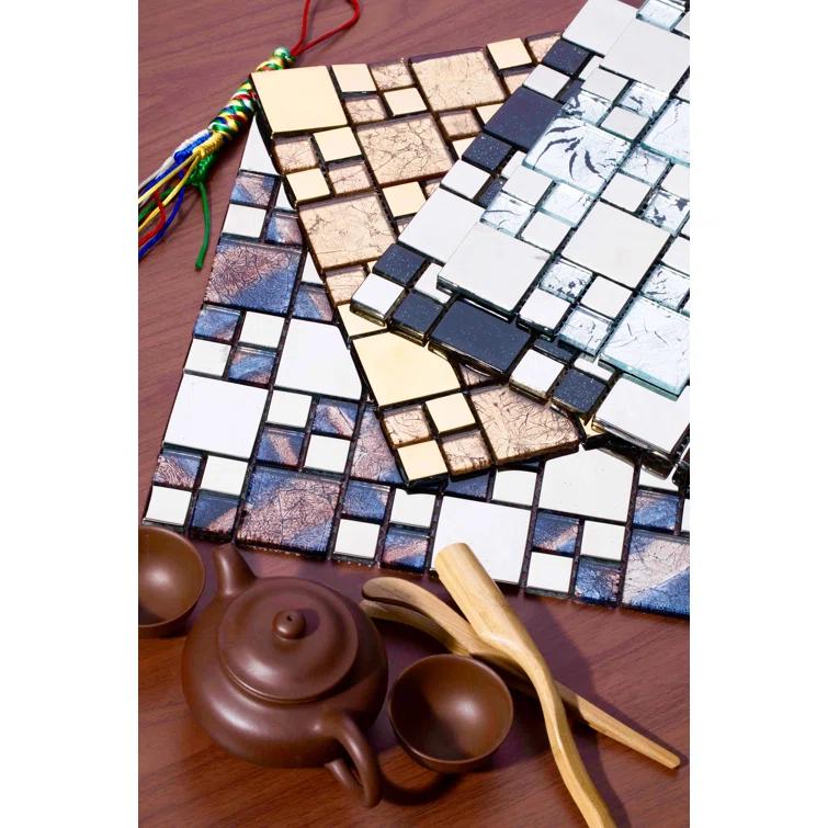 Rousha Random Sized Glass Random Mosaic Wall & Floor Tile